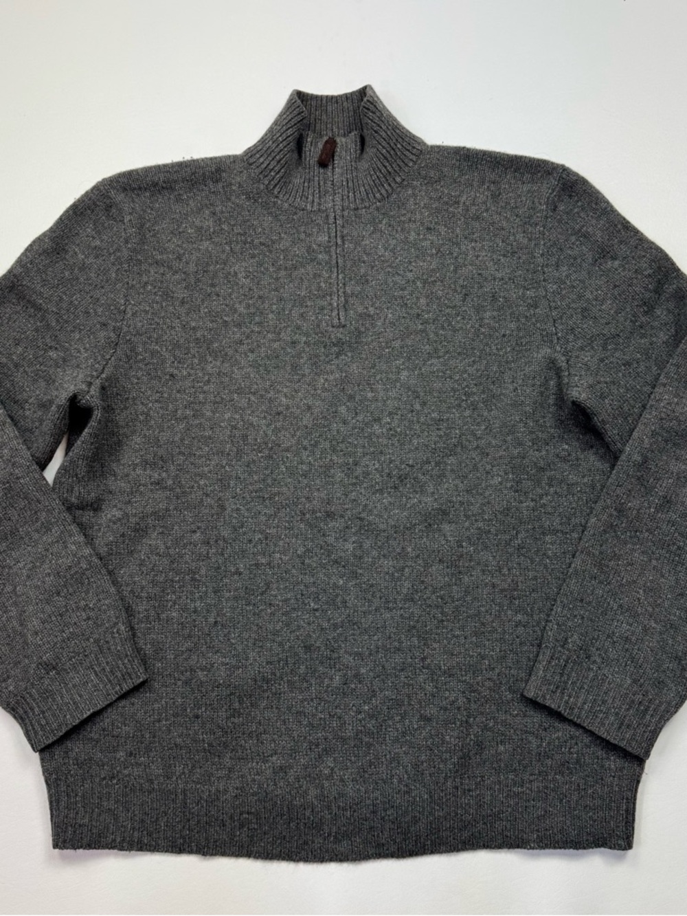 Polo Ralph Lauren Men's Charcoal Quarter-Zip Wool Sweater Size Large